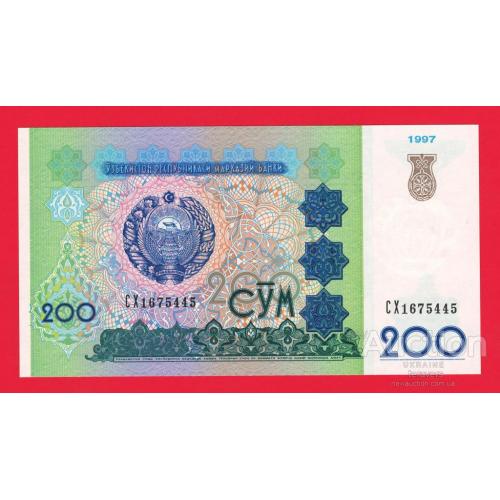 Узбекистан 200 сум 1997р UNC