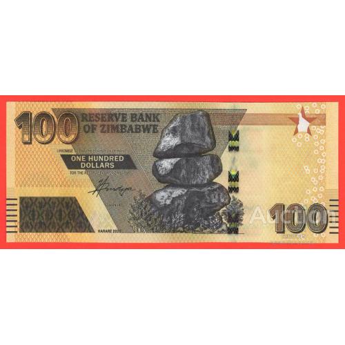 Зімбабве / Зимбабве 100 доларів 2020р  UNC Р-106