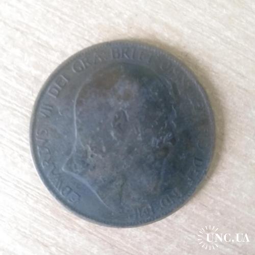 One penny 1 пенні 1907 рік