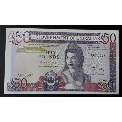 Гібралтар Великобританія 50 фунтів 1986 UNC Gibraltar 50 pounds 