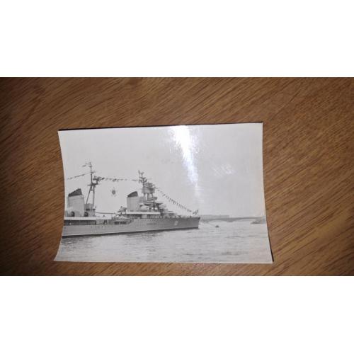 Фотокарточка Военный корабль Балтфлот Ленинград 1960е 8х12