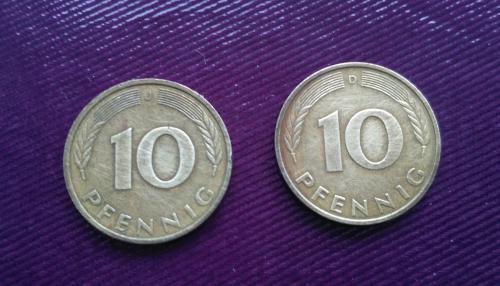 Монета 10 пфеннингов ГДР (2 шт)
