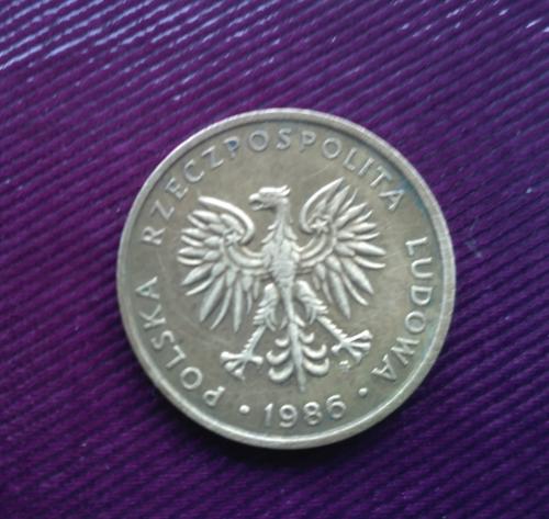 Монета 5 злотых Польши 1986 г