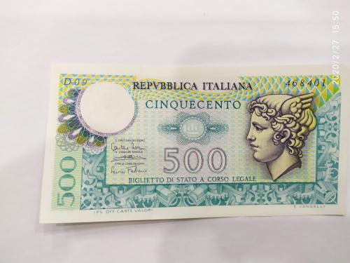 Банкнота 500 лир 1976 год Италия