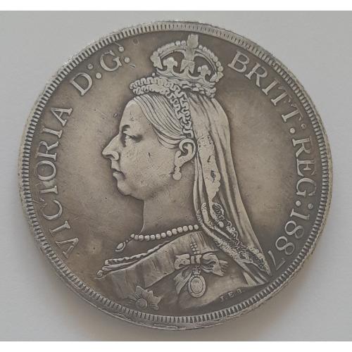 Англия, 5 шиллингов 1887 г., Королева Виктория, копия.
