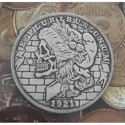 Долар США 1921 р. "Череп" Hobo nickel.