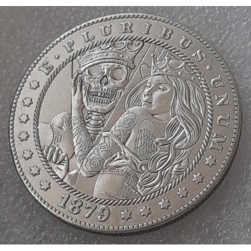 Доллар США 1879 г. "Страсти" Hobo nickel.