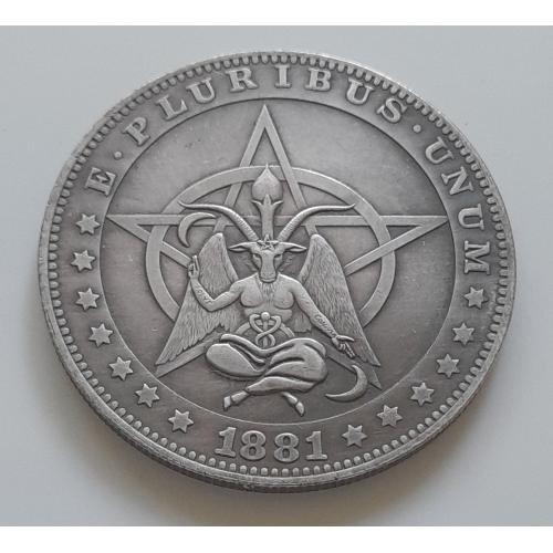 Доллар США 1881 г. "Бафомет " Hobo nickel
