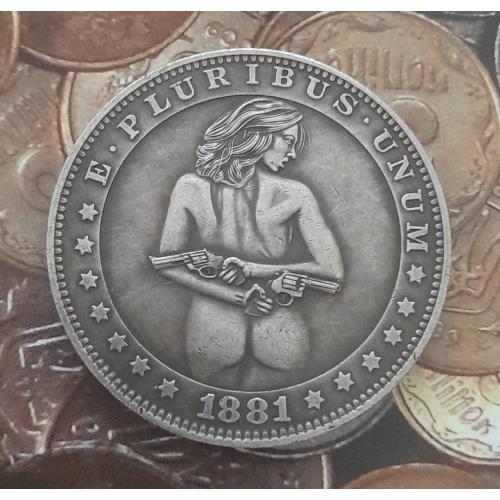 Доллар США 1881 г. "Налетчица-2". Hobo nickel.