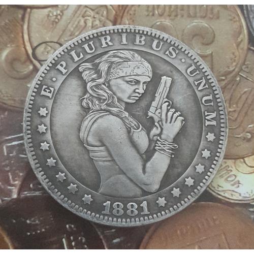 Доллар США 1881 г. "Налетчица" Hobo nickel 