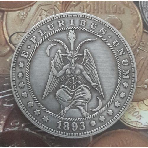 Доллар США 1893 г. "Бафомет-2" Hobo nickel