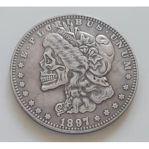 Доллар США 1897 г. "Череп" Hobo nickel