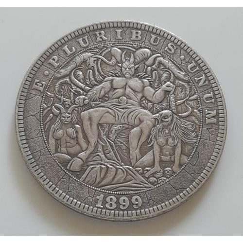 Доллар США 1899 г. "Вельзевул" Hobo nickel.