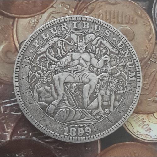 Доллар США 1899 г. "Вельзевул" Hobo nickel.