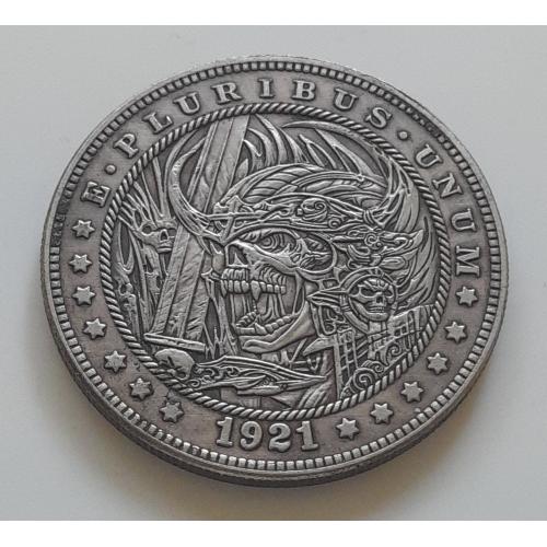 Доллар США 1921 г. "Атака" Hobo nickel 