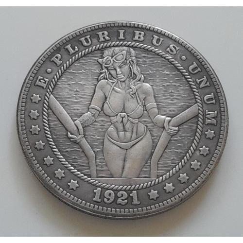 Доллар США 1921  г. "На пляже" Hobo nickel