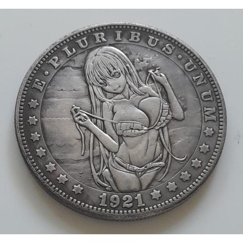 Доллар США 1921 г. "На пляже" Hobo nickel. 