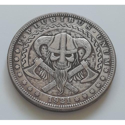 Доллар США 1921 г. "Викинг" Hobo nickel 