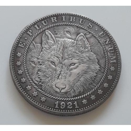 Доллар США 1921 г. "Волки" Hobo nickel 