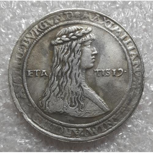 Шау-талер 1479 р. Римська Імперія. Одруження Максиміліана та Марії Бургунської . Копія.