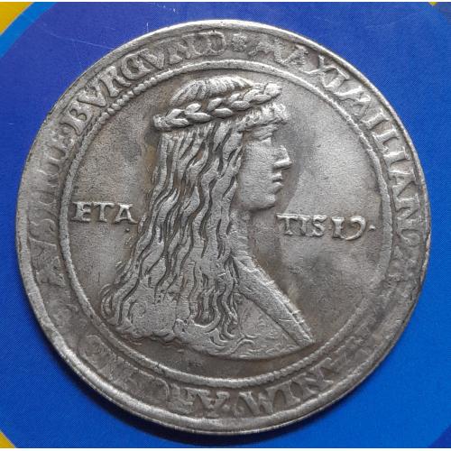 Шау-талер 1479 р. Римська Імперія. Одруження Максиміліана та Марії Бургунської . Копія.