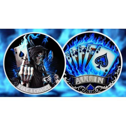 Сувенірна монета: " Смерть і Покер ".