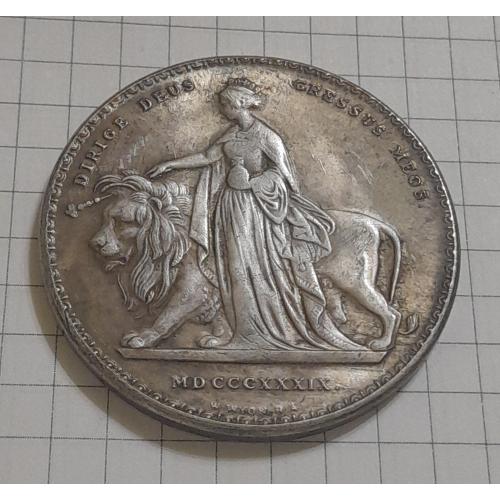 Великобританія, 5 фунтів 1839 року, Королева Вікторія, копія.