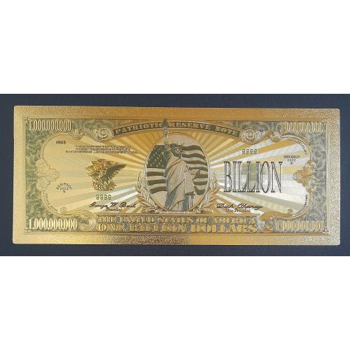 Золотая банкнота 1.000.000.000 Биллион долларов США