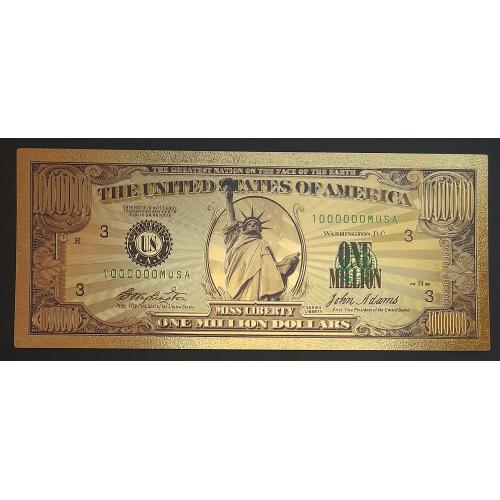 Золотая банкнота 1.000.000 Миллион долларов США
