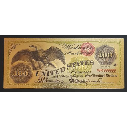 Золотая банкнота 100 долларов США