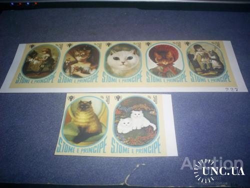 Сан-Томе и Принсипи**-1981 г.-Кошки в искусстве (полная) 26 евро
