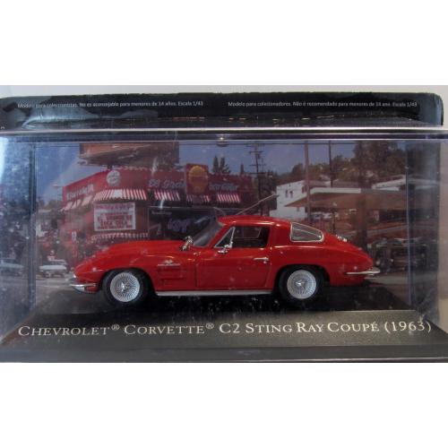 Chevrolet Corvette C2 Stingray Coupe 1963, American Cars №4. 1:43 бокс и запечатанный блистер