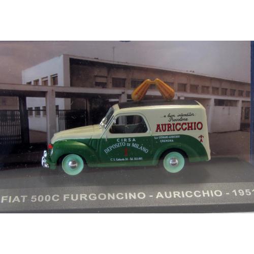 Fiat 500c Furgoncino Auricchio 1951, Eaglemoss (Made in Bangladesh).1:43 бокс и запечатанный блистер