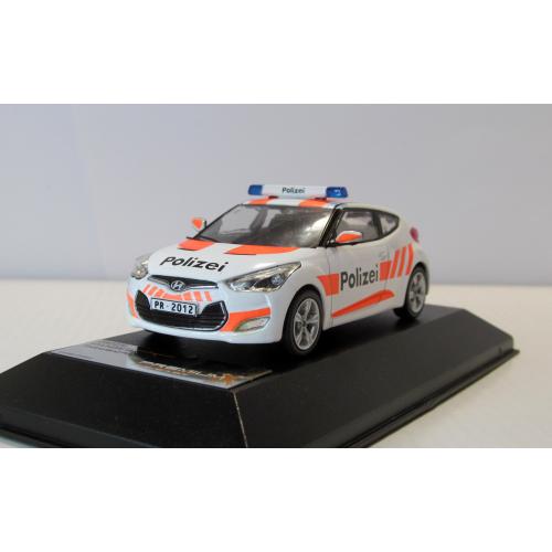 Hyundai Veloster 2012 Полиция Швейцарии, Premium X Models. 1:43 коробка и бокс. Хюндай 2012