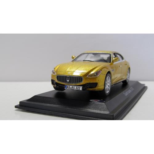 Конверсия золотой Maserati Quattroporte GTS 2014, DiamonD. Перекрас, лак, детализация 1:43 бокс.