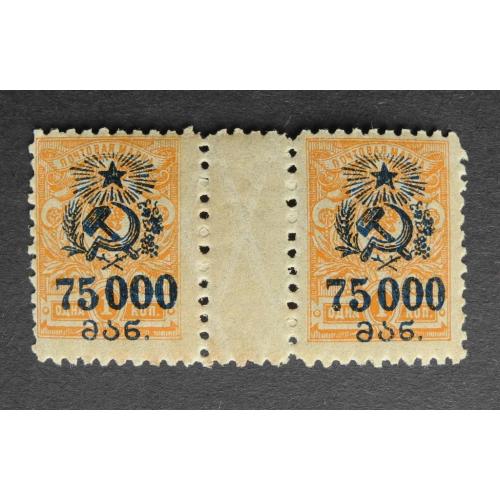 Гражданская война 1923 Грузия 75000 на 1 Коп. РИ. Пара с РД **