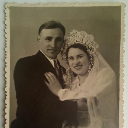 Фото Свадьба  Молодые Влюбленные Жених  Невеста  Платье Костюм 1954г