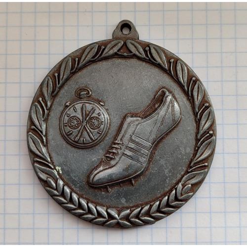 Медаль Легкая атлетика Бег Шиповка Секундомер Тяжелый металл D=65mm