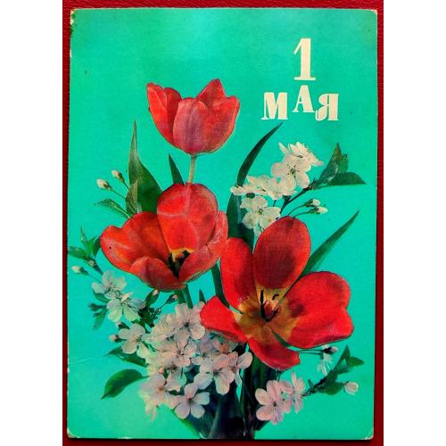 Открытка 1 Мая! Фото Дергилева Министерство связи СССР 1990г п/п