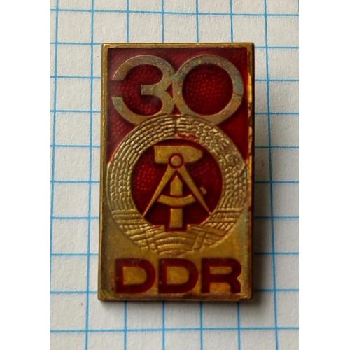 Значок DDR 30 лет образования ГДР Германия тяж. мет.