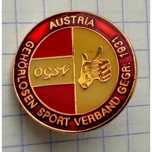 Знак Gehörlosen-Sportverband Спортивное общество глухих Австрия 1931г.