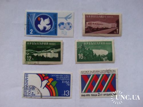 марки-Болгария--(А2) -6марок гашеные 1978г
