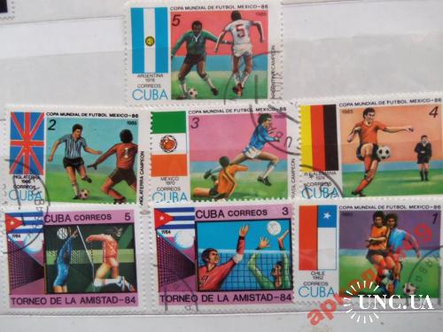 марки футбол и волейбол куба 1985г 7шт
