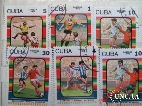 марки футбол куба 1986г 6шт
