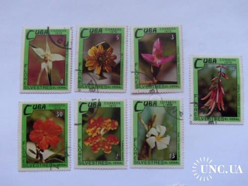 МАРКИ -Куба-Фауна- цветы(1)-7шт
