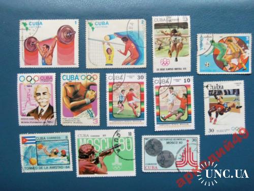марки-Куба от 1гр (к7)1980г-спорт-12шт
