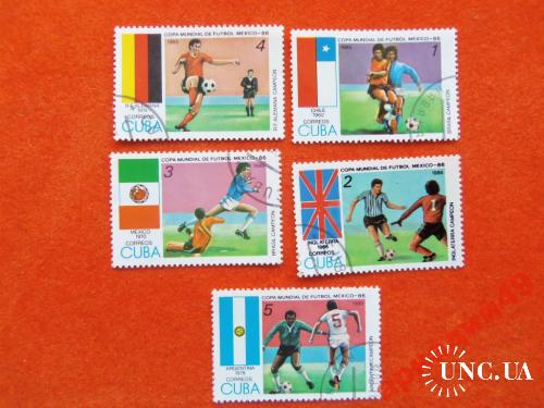 марки- Куба- спорт- 1985год 5 марок-футбол
