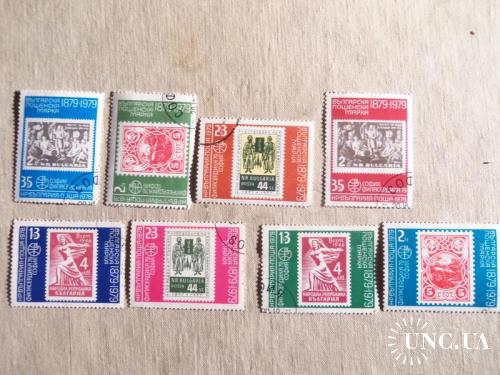 марки- с 1 гр Болгария--(А3) - гашеные-Филателистическая выставка-София 79-- 8 марок 1979г

