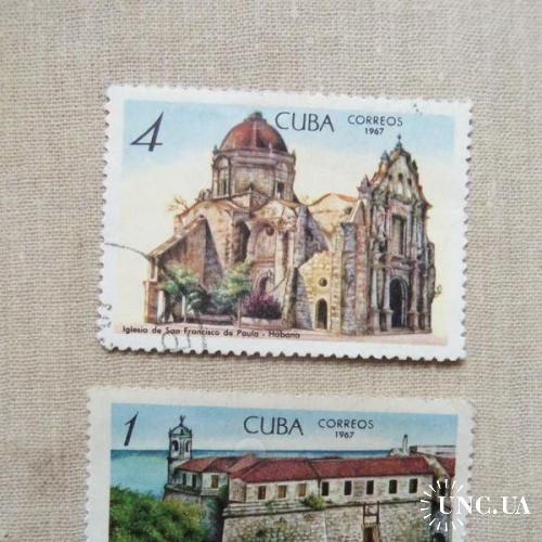 марки- с 1 гр Куба--(А3) - гашеные 1967 год---------- архитектура
