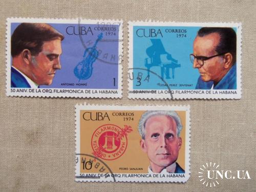 марки- с 1 гр Куба--(А3) - гашеные 1974 год--Музыканты
